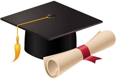 Graduation Cap and Diploma PNG Clip Art | Fêtes de fin d'études, Boîte ...