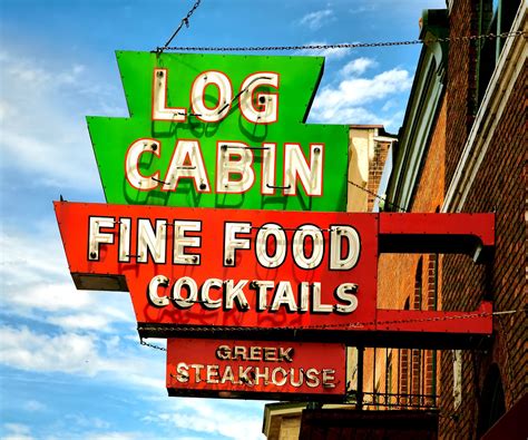 Log Cabin Fine Food ~ Galena, Wis Vintage Neon Signs, Vintage Ads, Love ...