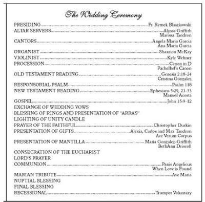 Theoldironskillet: sample wedding anniversary program outline