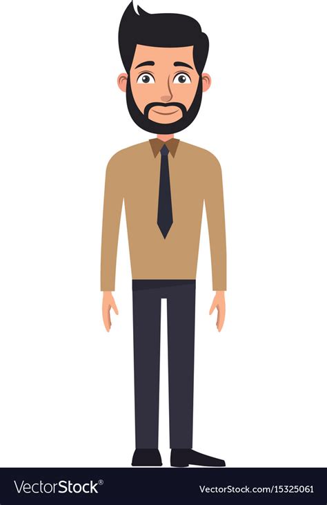 Cartoon business man character young male Vector Image