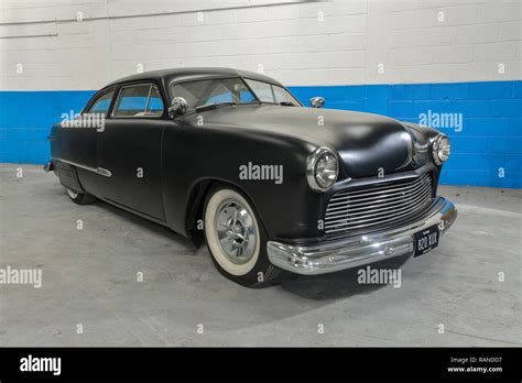 Ford Shoebox 1950s style hot rod - satin black and roof chopped Stock ...