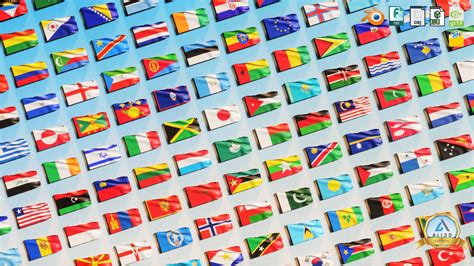 3D model Animated Flags of all 210 countries and regions VR / AR / low ...