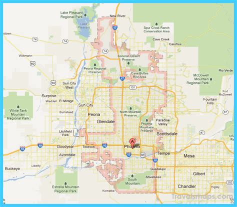 cool Map of Phoenix Arizona | Phoenix arizona map, Phoenix arizona, Arizona