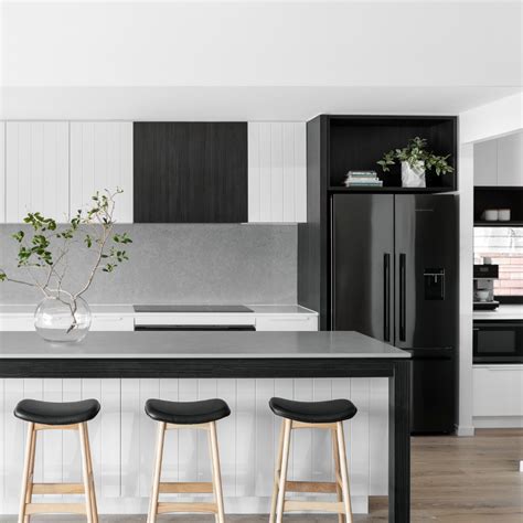 The perfect contrast with Airy Concrete™ | Caesarstone kitchen, Kitchen ...