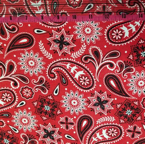 Red Bandana FLANNEL Fabric 100% Cotton By-the-yard Country - Etsy