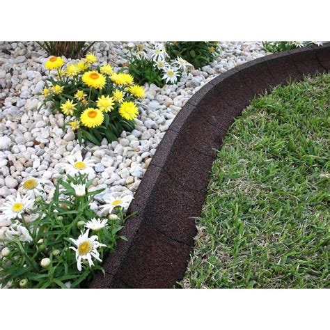 EcoBorder 4 ft. Brown Rubber Curb Landscape Edging (4-Pack)-CURB-BRN ...