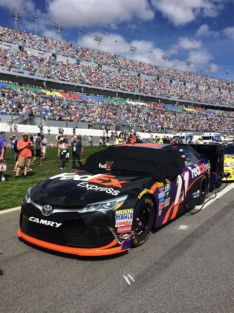 Denny Hamlin #11 car on the track prior to the start of #Daytona500 ...