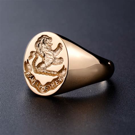 Signet Rings With Family Crest Gold or Silver Wax Seal Coat of Arms ...