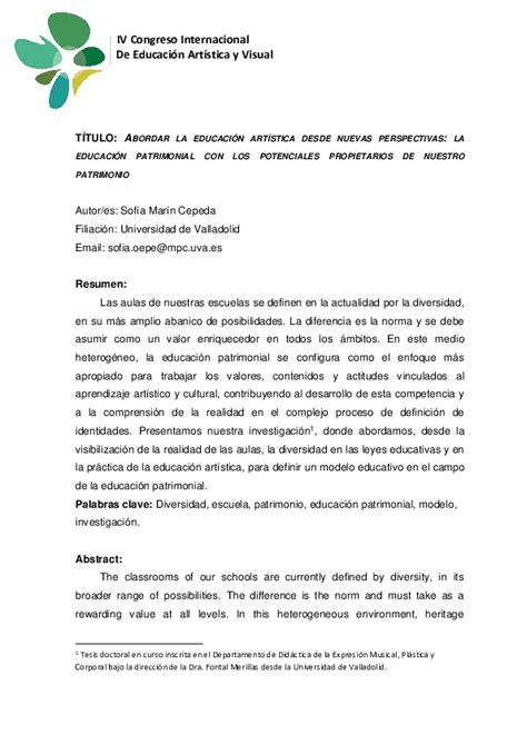 (PDF) Abordar la educación artística desde nuevas perspectivas: la ...