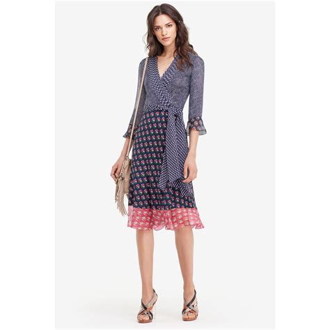 Lyst - Diane Von Furstenberg Nieves Silk and Chiffon Wrap Dress