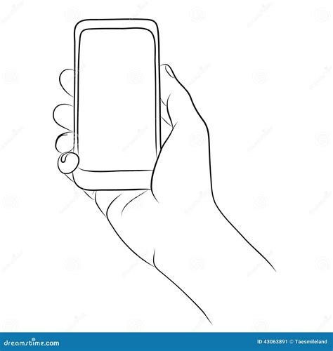 Hand Holding The Smart Phone Stock Vector - Illustration: 43063891