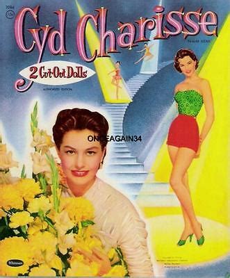VINTAGE UNCUT 1956 Cyd Charisse Paper Dolls~#1 Reproduction~Wonderful Rare Set $16.95 - PicClick