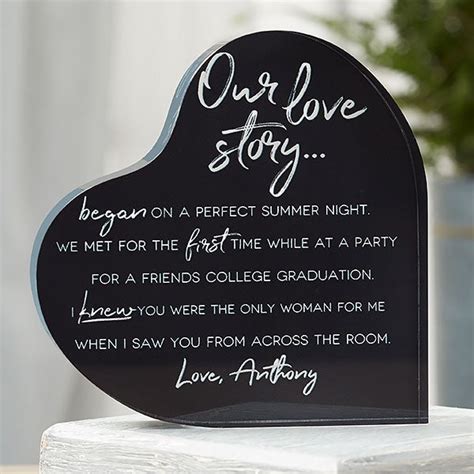 Our Love Story Personalized Heart Keepsake