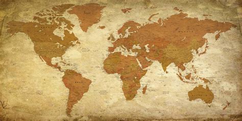 Vintage World Map - Vintage World Map - Decorative World Map