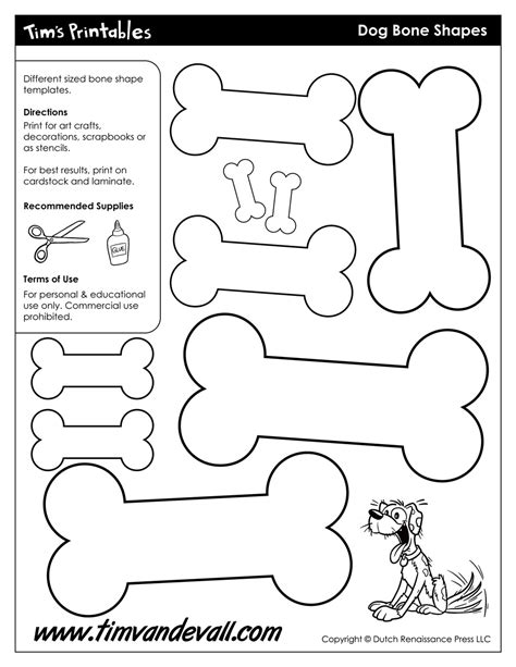 Free Printable Dog Bone Templates | Blank Dog Bone Shapes