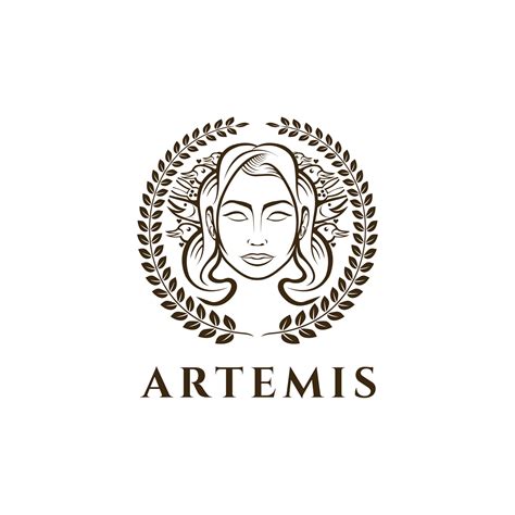 Artemis Goddess logo icon illustration vector on white background ...