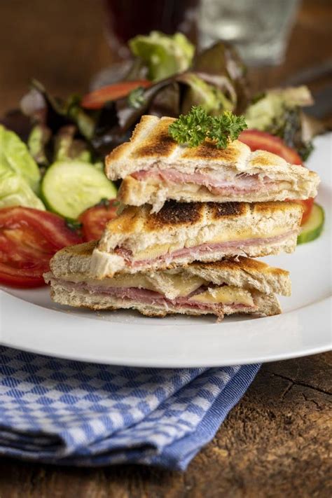 French croque monsieur stock image. Image of fried, bacon - 254959173