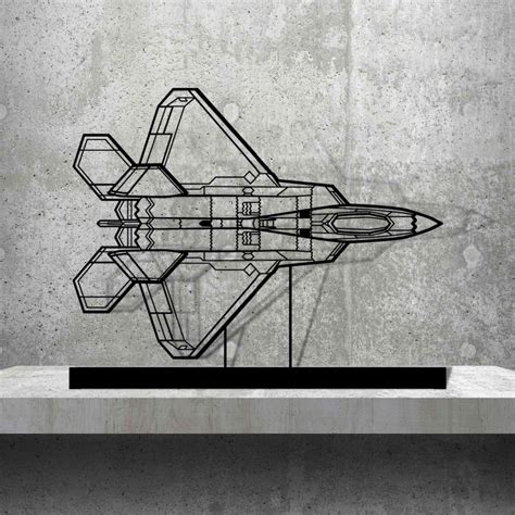 F-22 Raptor Top Silhouette Metal Art Stand – aircraftvibes