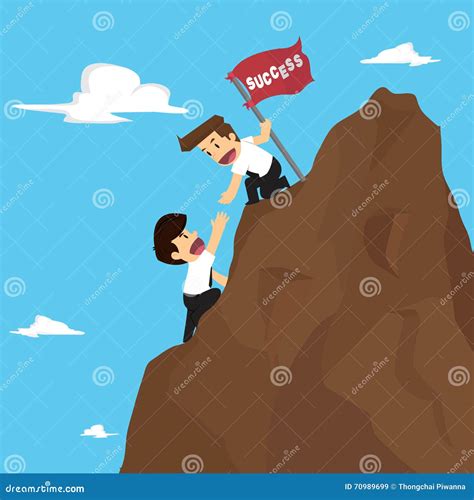 Businessman Teamwork Overcome Obstacles Stock Vector - Image: 70989699