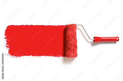 red paint roller Stock Photo | Adobe Stock