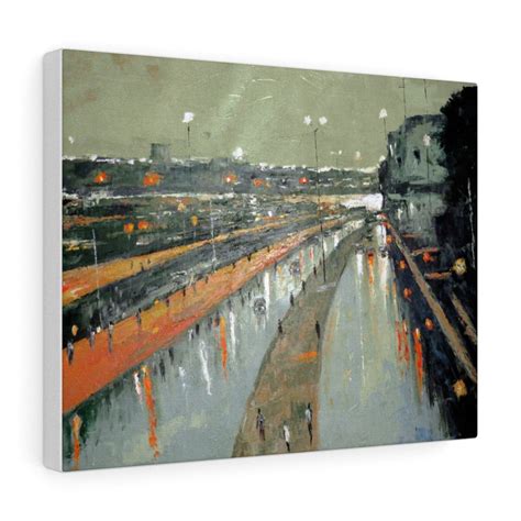 Canvas Painting of a Rainy Landscape