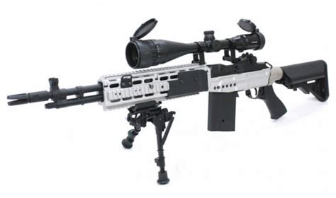 CYMA M14 EBR Silver (Crane stock version) – 007 Airsoft Ltd.