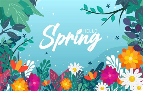 Hello Spring Background 4651182 Vector Art at Vecteezy