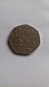 50p coin. Samuel Johnson's Dictionary 1755. Saxon plural of penny | eBay