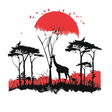 Wildlife Landscape With A Purple Silhouette, Wildlife, Silhouette, Tree ...