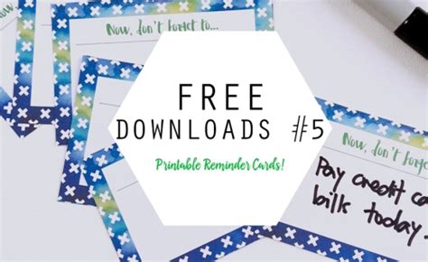 Free Downloads #5 // Printable Reminder Cards | honey&gazelle