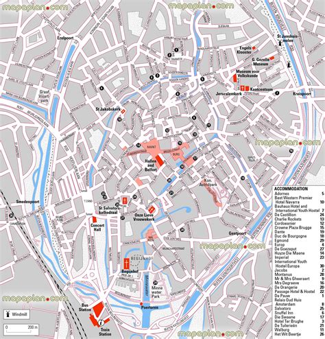 Brugge Kaart Plattegrond - Vogels