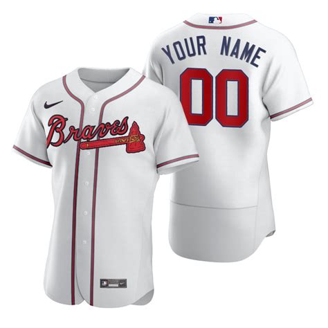 Men's Atlanta Braves Custom Nike White 2020 Stitched MLB Flex Base ...