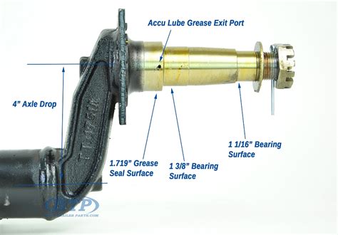 Trailer Drop Axle Painted Steel 3,500lb, 90 in Hub Face - 74 in Spring Seat