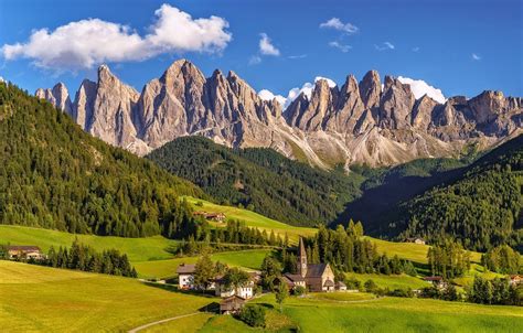 Wallpaper mountains, valley, village, Italy, panorama, Italy, The ...