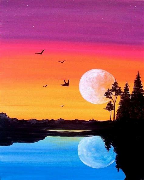 Pin by Elsa on νεράιδες | Canvas painting, Canvas painting diy, Sunset ...