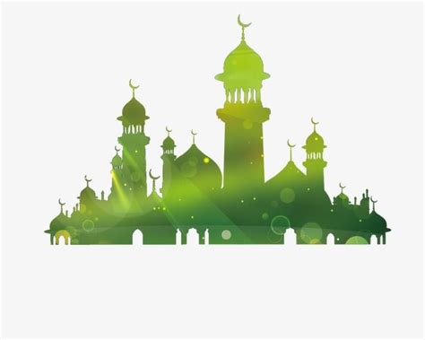 Mosque Silhouette, Mosque Clipart, Green, Mosque PNG Transparent Clipart Image and PSD File for ...