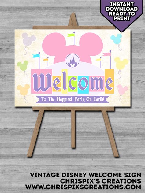 Vintage Disney Welcome Sign Girl