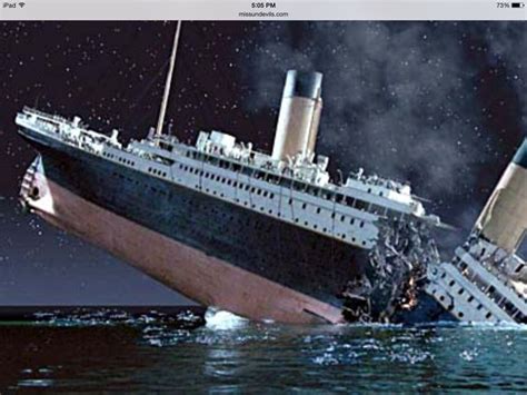 Titanic. When the ship breaks in half So scary but so awesome you can ...