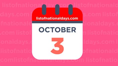 OCTOBER 3RD - List Of National Days