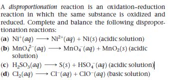 Answered: A disproportionation reaction is an… | bartleby