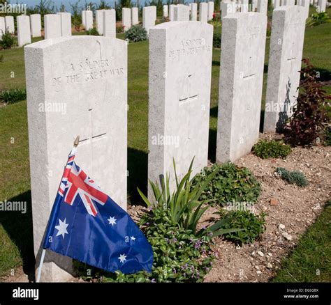 Australian war graves at Australian National War Memorial Stock Photo ...