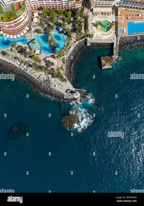 An aerial view of a luxury resort and beach in Funchal, Madeira Island, Portugal Stock Photo - Alamy