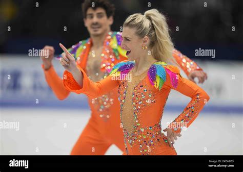 Piper Gilles and Paul Poirier from Canada during Pairs Ice Dance, at Sud de France Arena ...