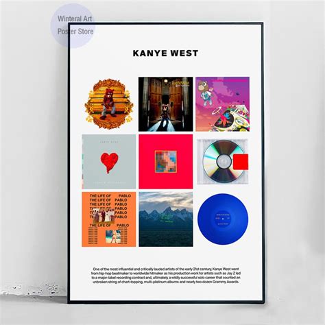 Mt1025 Kanye West Poster Album Cover Modern Style Collage Wall Art ...