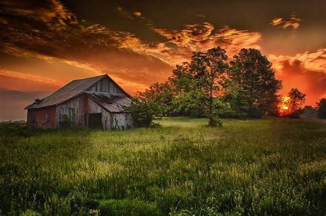 sunset behind old barn | off the grid | Pinterest | Old barns, Barns and Sunsets