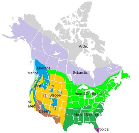 Climate Map Of North America - Map Of Western Hemisphere