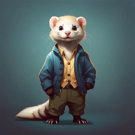 Premium AI Image | Ferret illustration AI Generative