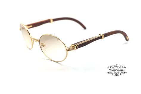 Cartier Wooden Diamond Full Frame Classic Sunglasses CT7550178-55 - Yimeiglasses