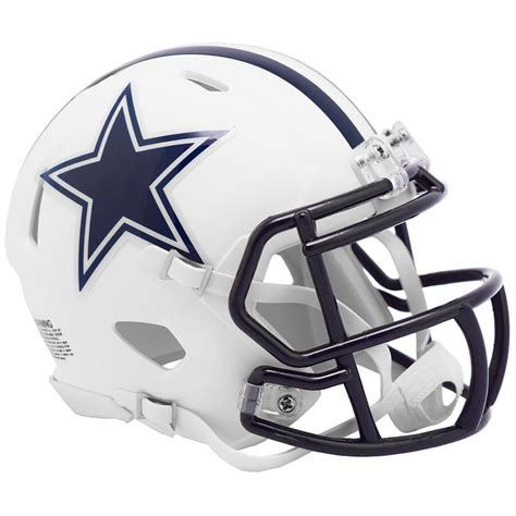 Dallas Cowboys White Matte Authentic Speed Helmet New In Box 25784 ...