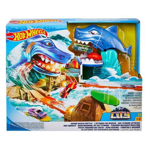 Hot Wheels City Shark Launcher Car Vehicle Playset (2 Pieces ...